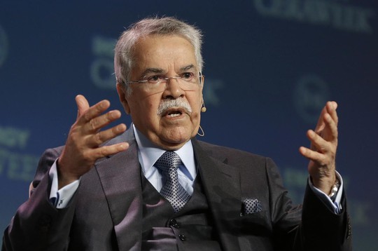 Bộ trưởng Bộ Dầu mỏ Ả Rập Saudi Ali al-Naimi phát biểu tại hội nghị năng lượng toàn cầu IHS CERAWeek hôm 23-2 Ảnh: AP