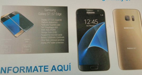 Galaxy S7 và S7 Edge lộ thông số trước giờ G