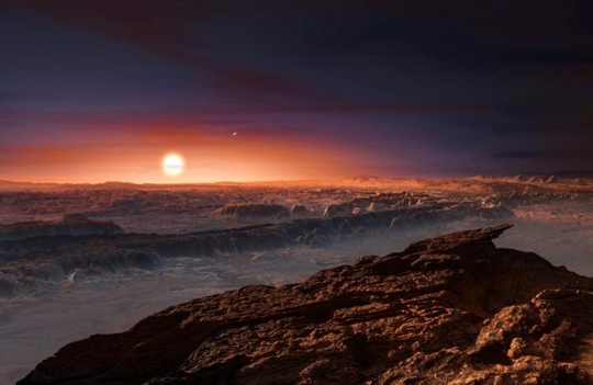 Bề mặt hành tinh Proxima b xoay quanh ngôi sao đỏ Proxima Centauri Ảnh: REUTERS