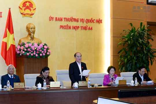 Chủ tịch Quốc hội Nguyễn Sinh Hùng phát biểu khai mạc phiên họp - Ảnh: Đình Nam/quochoi.vn