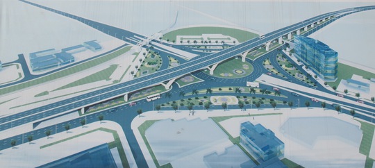 
Phối cảnh hoàn chỉnh nút giao thông trung tâm quận Long Biên
