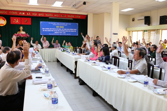 
Các đại biểu biểu quyết thống nhất danh sách ứng cử ĐB HĐND TP HCM là 175 người
