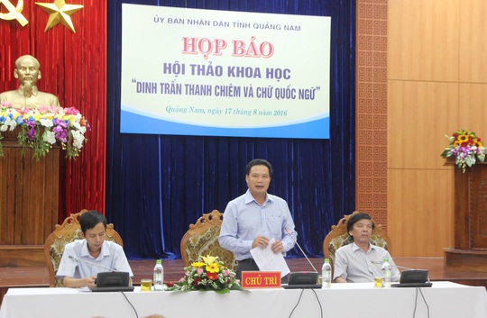 
Ông Lê Văn Thanh, Phó chủ tịch UBND tỉnh Quảng Nam chủ trì buổi họp báo
