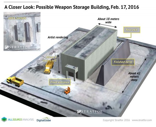 Tường chắn được xây bên ngoài các kho chứa. Ảnh: Stratfor