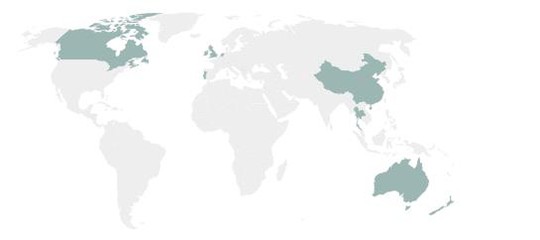 
Châu Á-TBD: Trung Quốc, Thái Lan, Australia và New Zealand

