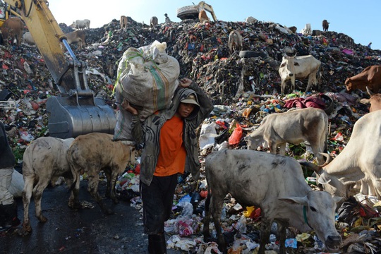 Một bãi rác ở Makassar Ảnh: Dimas Ardia/Bloomberg