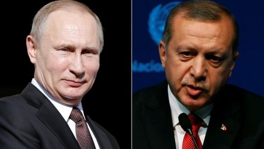 Tổng thống Putin (trái) và Tổng thống Erdogan. Ảnh: Reuters