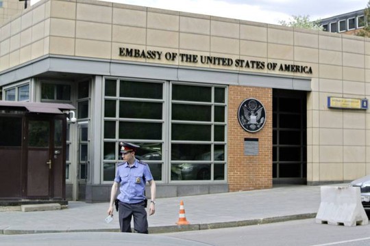 
Đại sứ quán Mỹ ở Moscow Ảnh: AP
