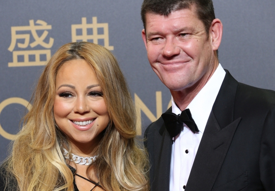 Mariah Carey và tỉ phú James Packer. Ảnh: AP