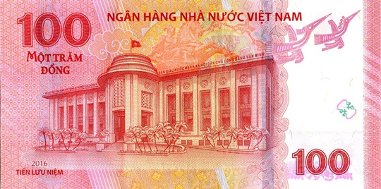 
Mặt sau tiền lưu niệm
