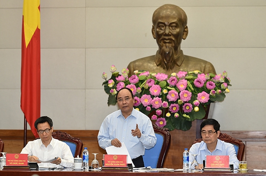 Thủ tướng Nguyễn Xuân Phúc phát biểu khai mạc hội nghị- Ảnh: Quang Hiếu