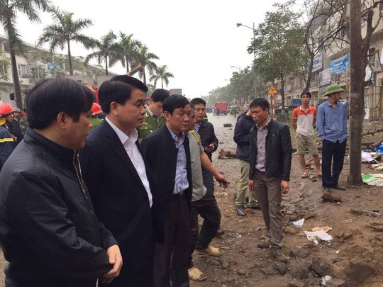Chủ tịch UBND TP Hà Nội Nguyễn Đức Chung đến hiện trường vụ nổ