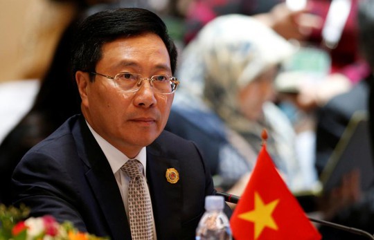 Bộ trưởng Ngoại giao Việt Nam Phạm Bình Minh tại Hội nghị Bộ trưởng Ngoại giao ASEAN. Ảnh: REUTERS