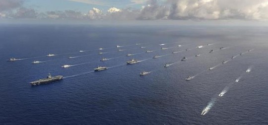 
Hơn 40 tàu chiến và tàu ngầm của các nước tham gia vào cuộc tập trận RIMPAC 2014. Ảnh: Reuters
