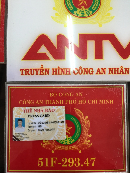 Thẻ nhà báo giả mà Lâm sử dụng gây áp lực với CSGT