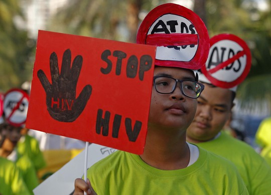 Một sự kiện diễn ra tại thị trấn Pattaya - Thái Lan nhân ngày Thế giới phòng chống HIV/AIDS hôm 1-12-2015 Ảnh: Reuters