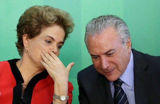 Phó Tổng thống Michel Temer (phải) và bà Dilma Rousseff Ảnh: REUTERS