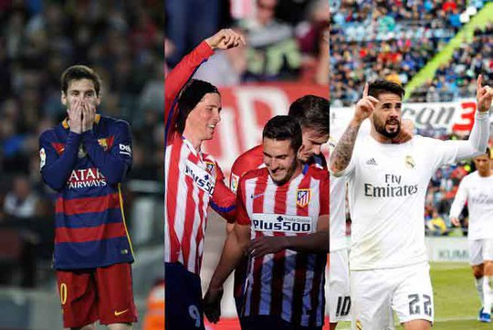 Messi rầu rĩ khi Barcelona bị Atletico và Real Madrid phả hơi thở vào gáy Ảnh: AS
