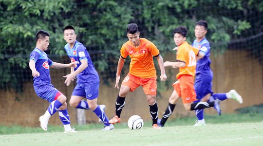 Tiến Linh, tiền đạo của tuyển U21 gây ấn tượng mạnh cho HLV Hữu ThắngẢnh: Hải Anh