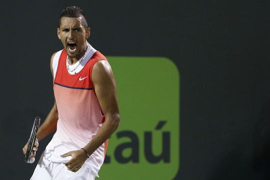 Kyrgios là bất ngờ lớn nhất của nội dung đơn nam Giải Miami Open. Ảnh: REUTERS