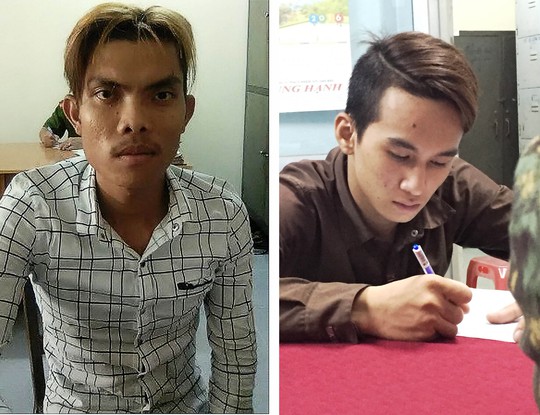 Hai nghi can Nguyễn Hoàng Anh Phụng (trái) và Huỳnh Ngọc Định được thả sau khi gây án