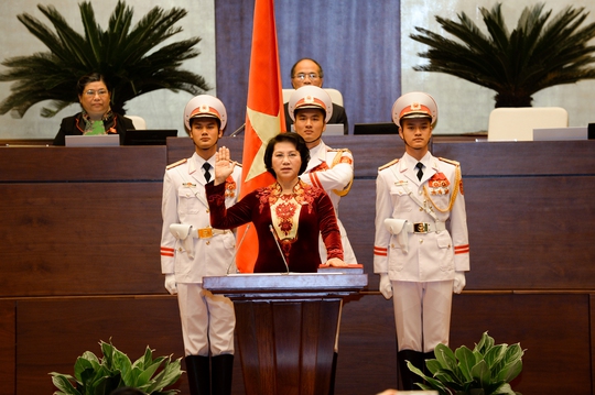 Chủ tịch Quốc hội Nguyễn Thị Kim Ngân tuyên thệ nhậm chức vào ngày 31-3Ảnh: NGUYỄN NAM