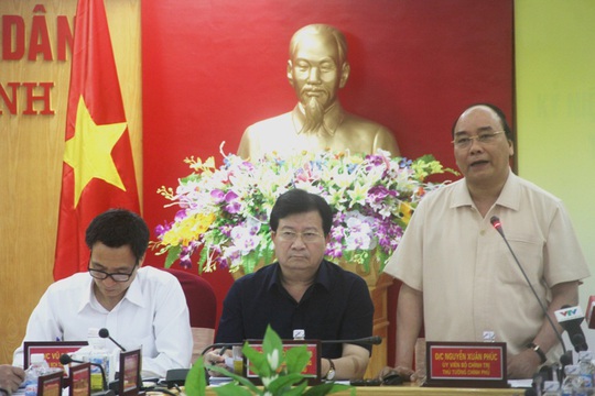Thủ tướng Nguyễn Xuân Phúc tại buổi làm việc - Ảnh: CTV