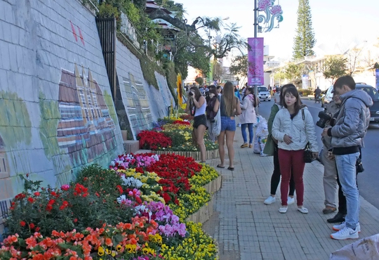 Du khách thưởng ngoạn các tác phẩm trong ngày kết thúc Festival Hoa Đà LạtẢnh: MINH HẢI