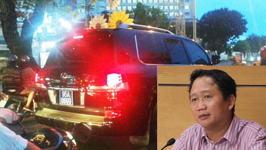 
Ông Trịnh Xuân Thanh và chiếc xe tư nhân gắn biển số xanh
