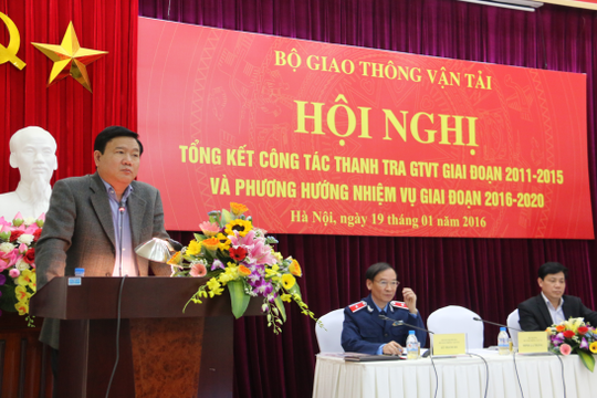 
Bộ trưởng GTVT Đinh La Thăng phát biểu chỉ đạo tại Hội nghị tổng kết công tác Thanh tra của Bộ sáng 19-1
