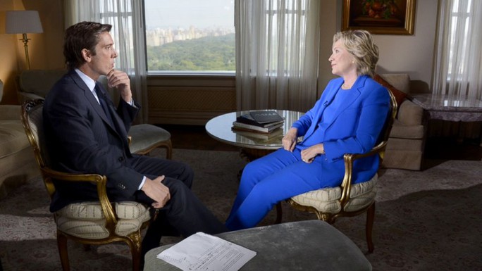 Bà Hillary Clinton xin lỗi trong cuộc phỏng vấn. Ảnh: ABC News