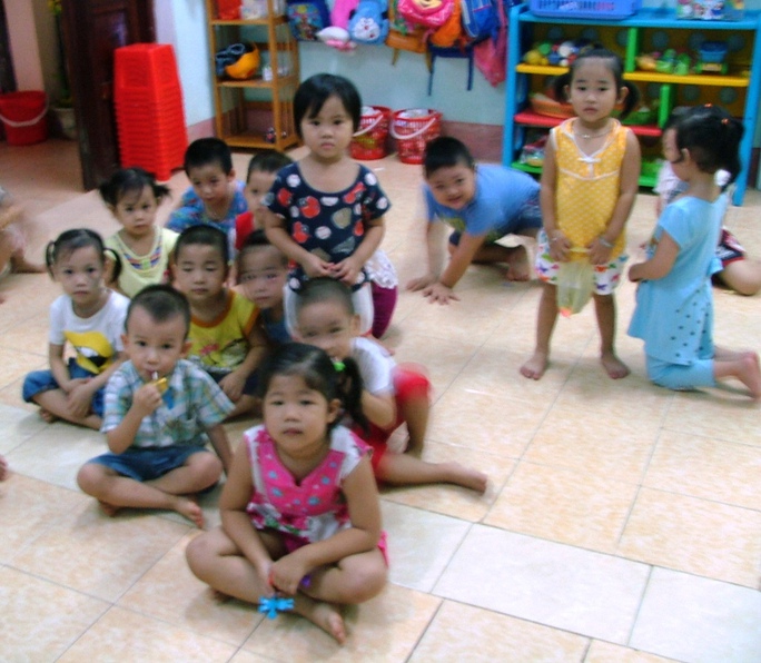 
Các cháu bé đang học tại Trường Mầm non tư thục Sơn Ca. Ảnh Hoàng Phúc
