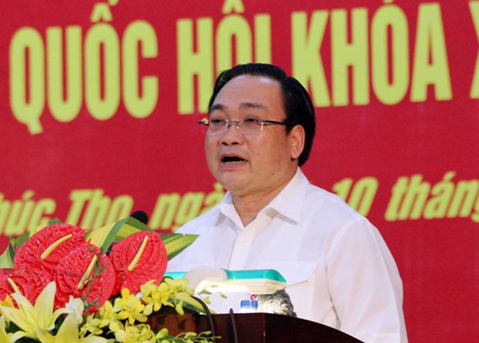 Bí thư Thành ủy Hà Nội Hoàng Trung Hải tiếp xúc cử tri huyện Phúc Thọ (Hà Nội)