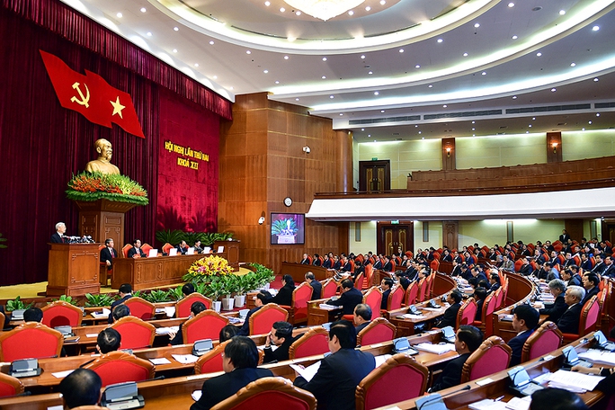 Ông Trần Đại Quang thay mặt Bộ Chính trị điều hành phiên khai mạc Hội nghị Trung ương 2 - Ảnh: VGP