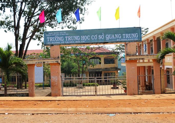 Trường THCS Quang Trung nơi xảy ra vụ việc