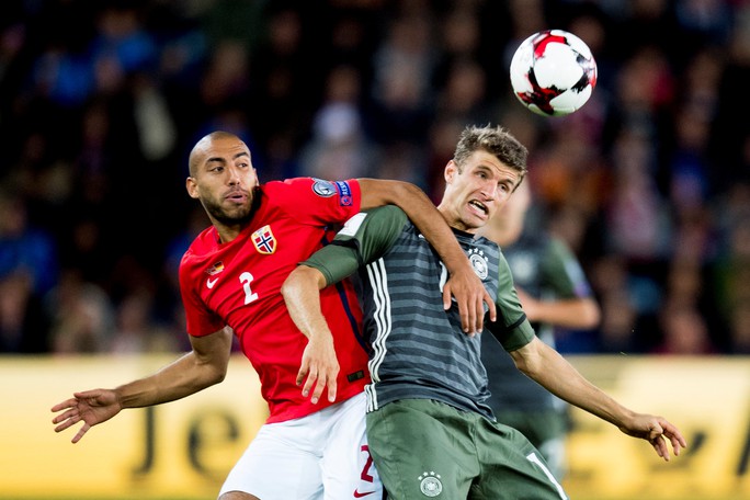 Thomas Mueller ghi dấu ấn trong cả 3 bàn thắng của tuyển Đức ghi vào lưới Na Uy