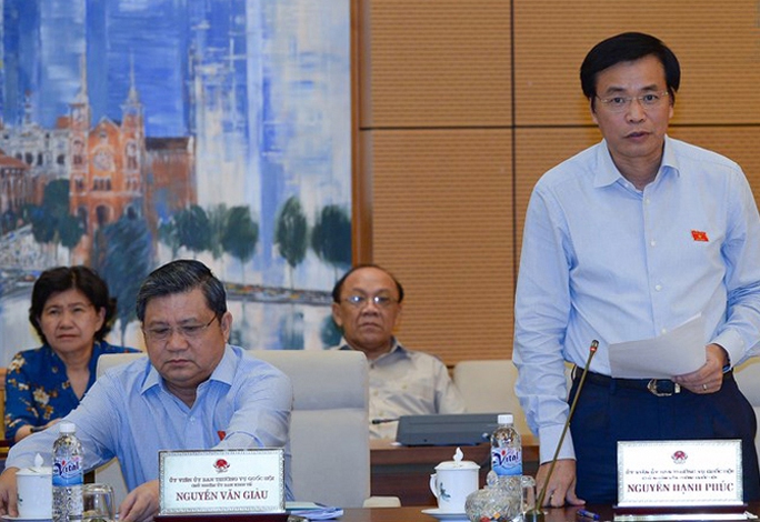 Chủ nhiệm Văn phòng Quốc hội Nguyễn Hạnh Phúc phát biểu tại cuộc họp Ủy ban Thường vụ Quốc hội vào ngày 25-5