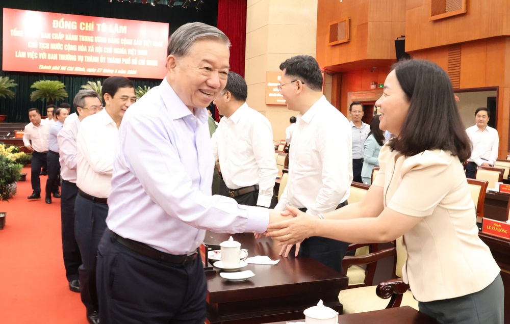 Tổng B&iacute; thư, Chủ tịch nước T&ocirc; L&acirc;m: Trung ương lu&ocirc;n quan t&acirc;m, đồng h&agrave;nh, ủng hộ TPHCM - Ảnh 6.