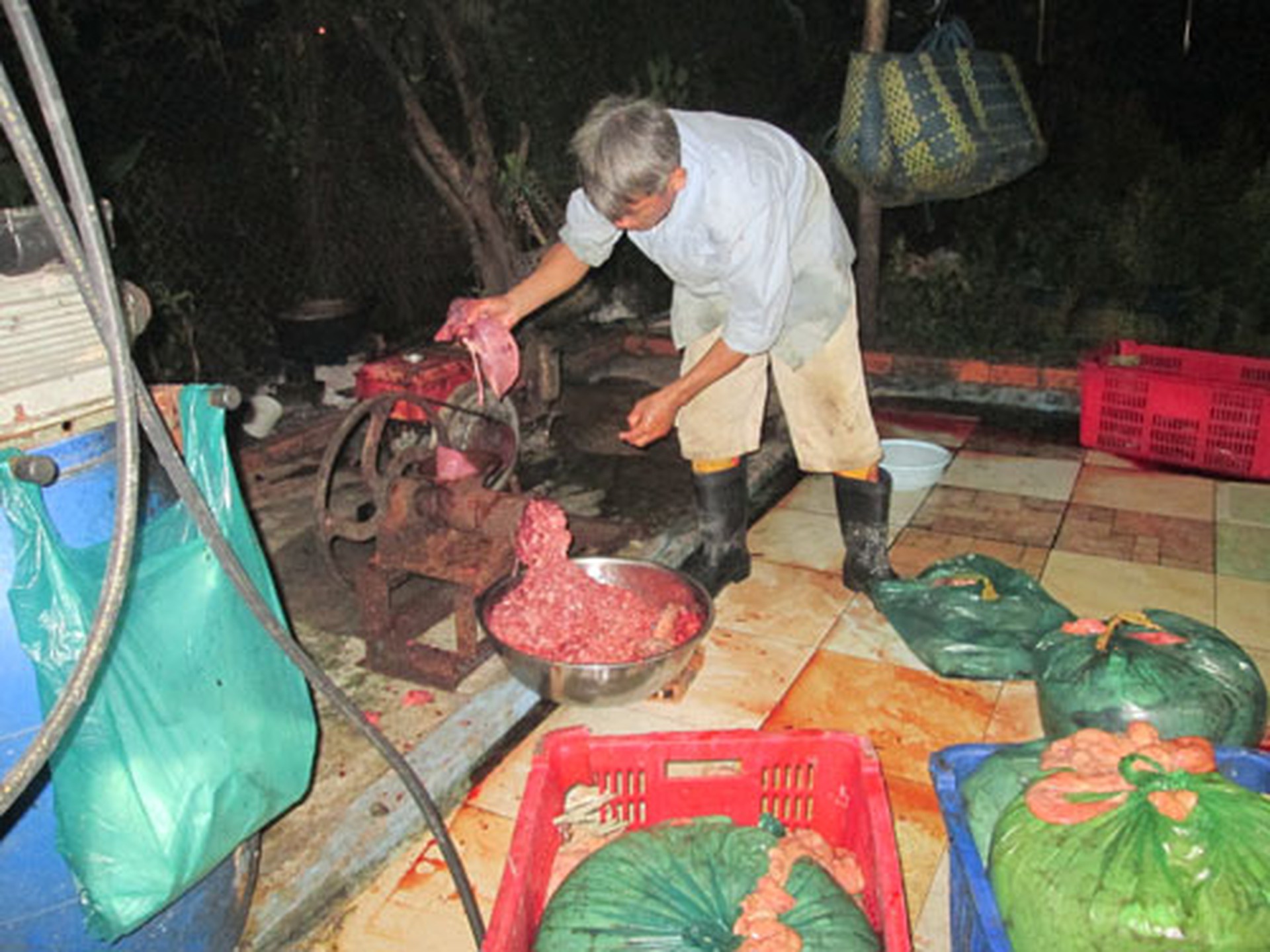 Nơi &ldquo;chế biến&rdquo; phổi heo tại một cơ sở ở ấp 2, x&atilde; B&igrave;nh Ch&aacute;nh, huyện B&igrave;nh Ch&aacute;nh, TP HCM  Ảnh: NGỌC &Aacute;NH