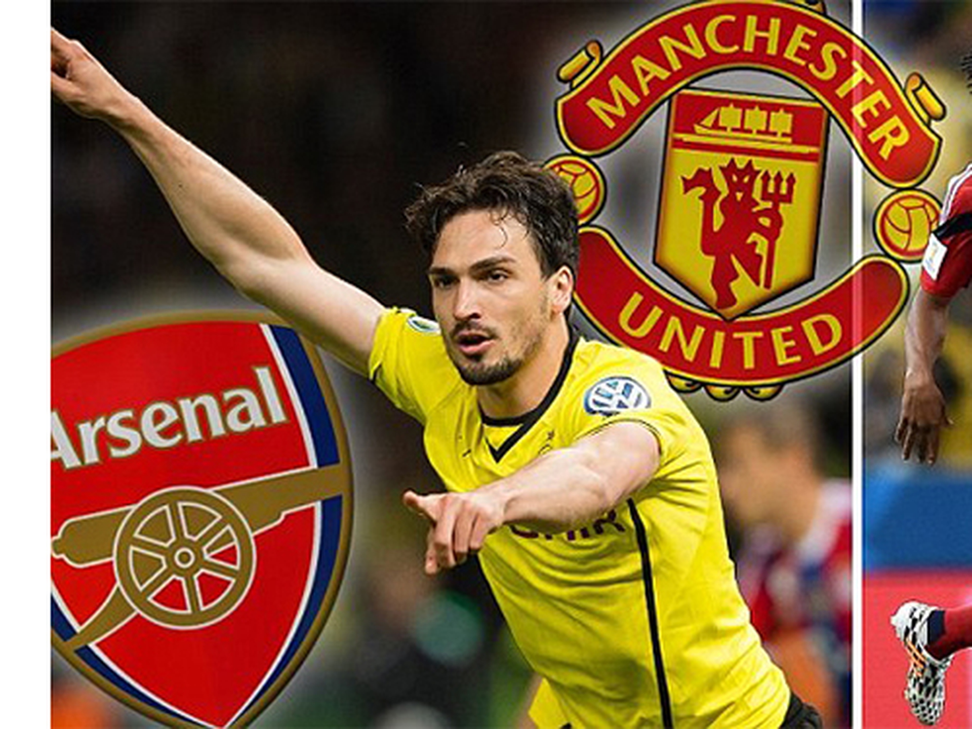 Hummels trở th&agrave;nh mục ti&ecirc;u tranh chấp giữa Arsenal v&agrave; M.U, đội tin rằng sẽ c&oacute; được ng&ocirc;i sao trẻ Cuadrado trong v&agrave;i ng&agrave;y tới   Ảnh: Daily Mail