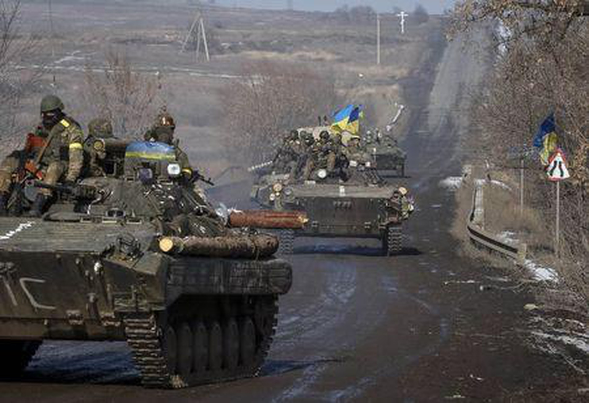 Lực lượng Kiev gần Debaltseve. Ảnh: Reuters