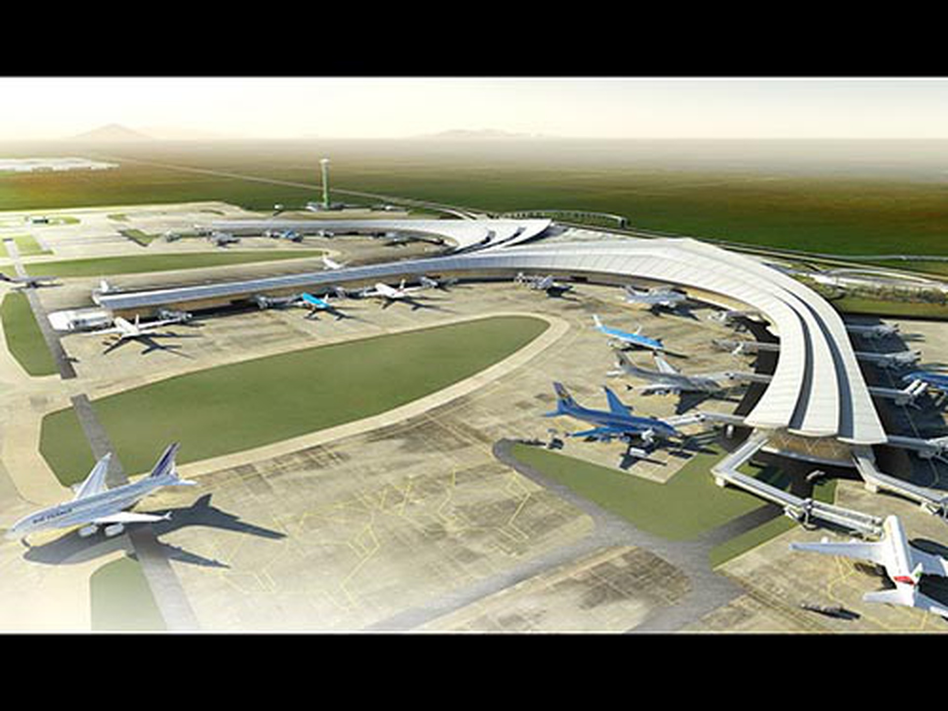 Phối cảnh s&acirc;n bay Long Th&agrave;nh được cung cấp trong t&agrave;i liệu của Cục H&agrave;ng kh&ocirc;ng Việt Nam