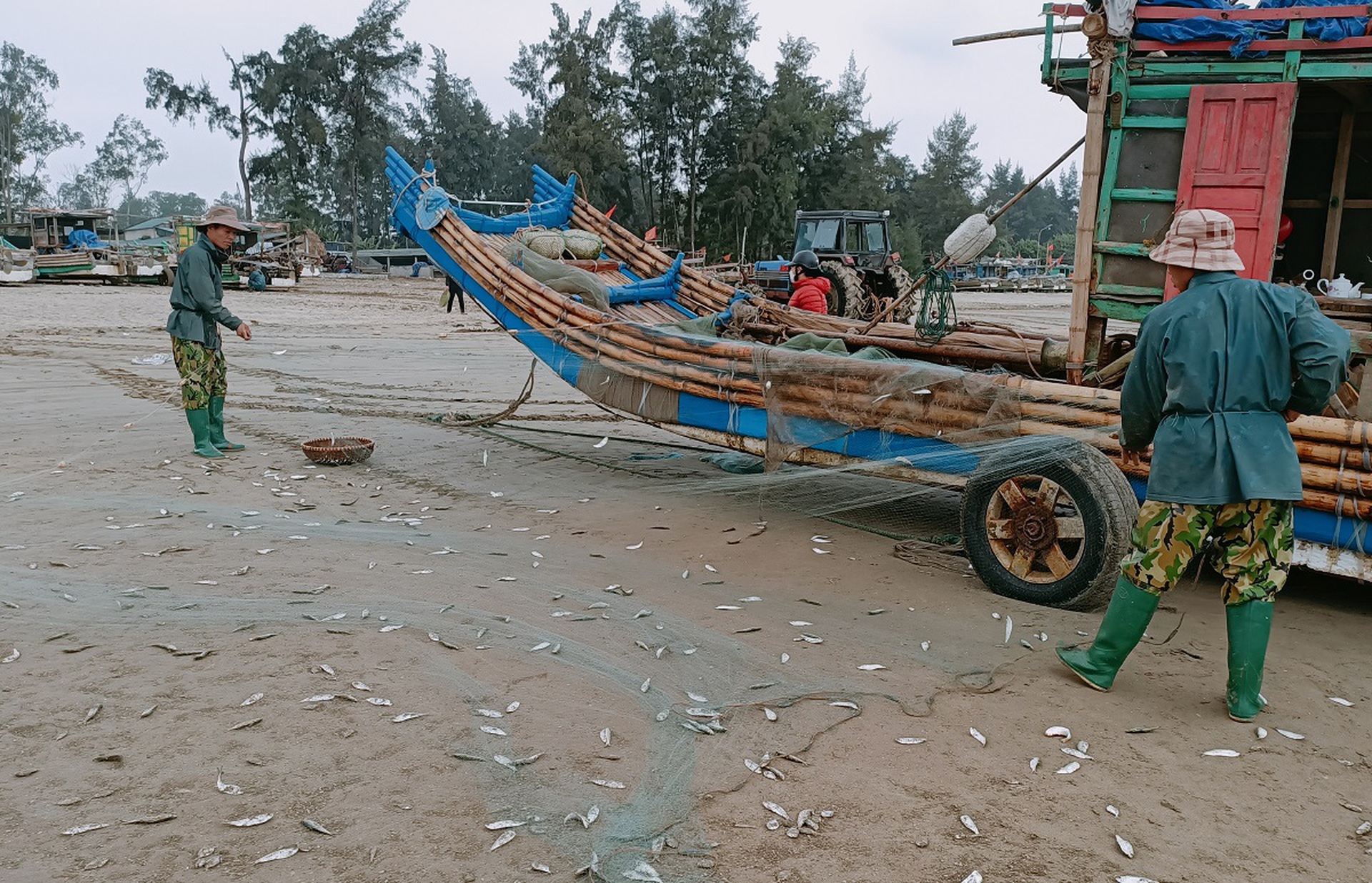 Ngư d&acirc;n đ&oacute;n lộc biển đầu năm, t&agrave;u cứ cập bờ l&agrave; ch&aacute;y h&agrave;ng - Ảnh 2.