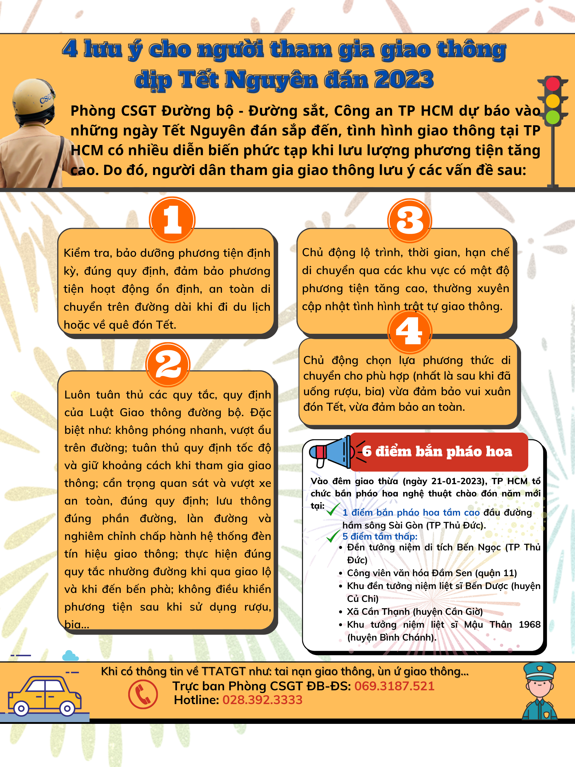 [Infographic] 4 điều CSGT TP HCM lưu &yacute; người d&acirc;n đi lại dịp Tết - Ảnh 1.