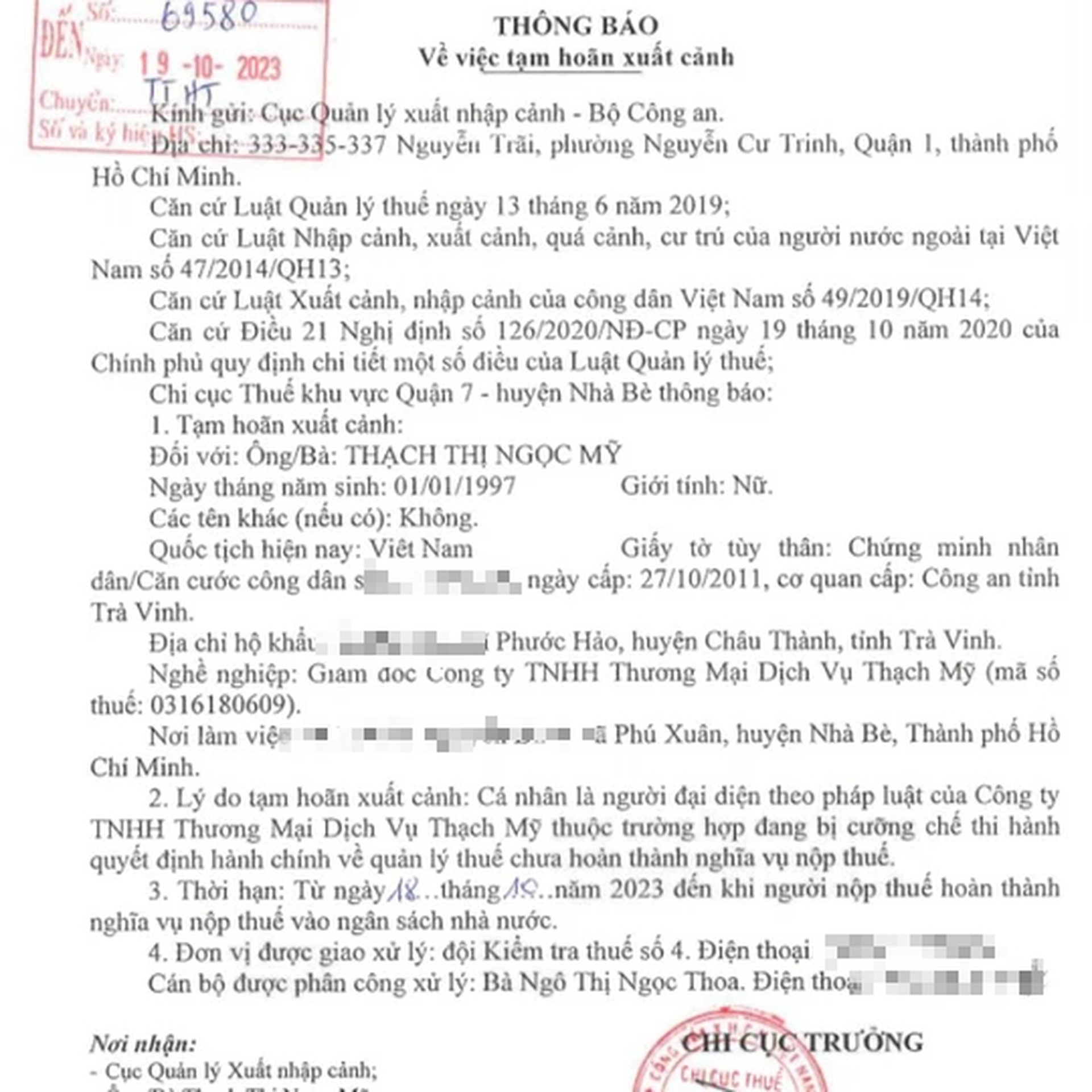 11 chủ doanh nghiệp bị ng&agrave;nh thuế đề nghị tạm ho&atilde;n xuất cảnh - Ảnh 3.