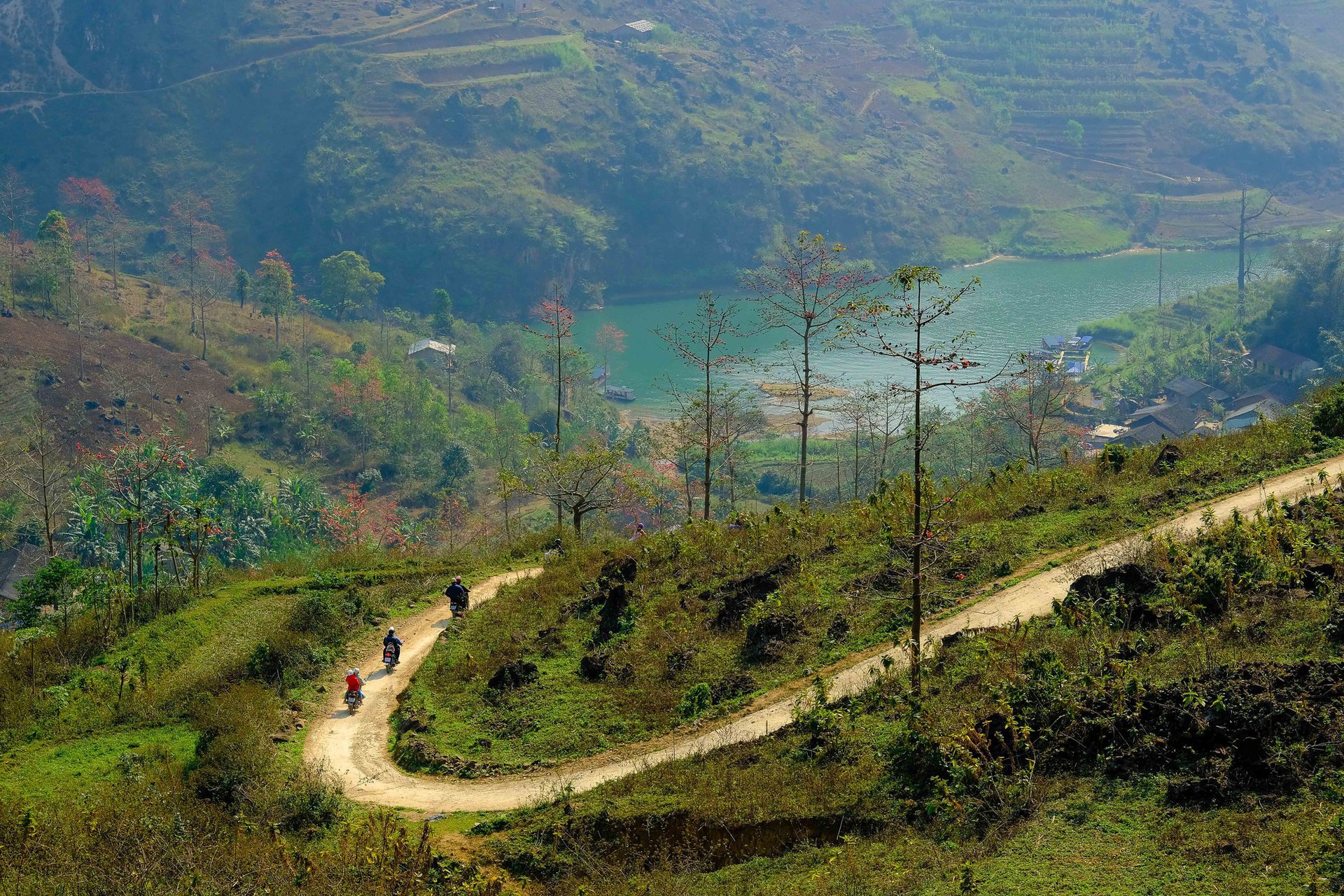M&ecirc; mẩn ngắm hoa gạo rực đỏ n&uacute;i rừng H&agrave; Giang - Ảnh 7.