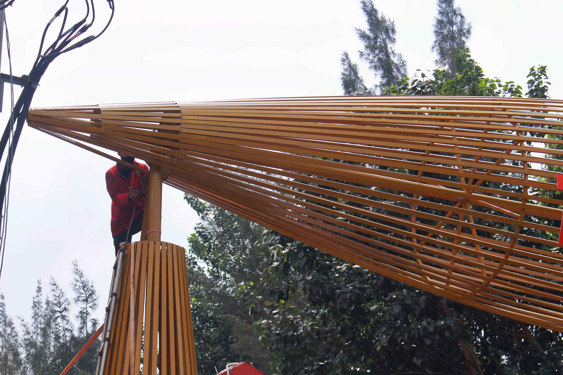 Kh&ocirc;ng kh&iacute; rộn r&agrave;ng trước giờ khai mạc Chợ hoa xu&acirc;n "Tr&ecirc;n bến dưới thuyền"  - Ảnh 3.