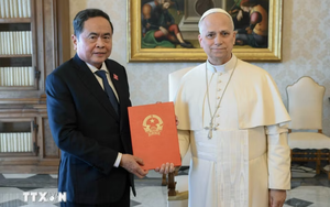 Chủ tịch Quốc hội Trần Thanh Mẫn hội kiến Gi&aacute;o ho&agrave;ng T&ograve;a th&aacute;nh Vatican Leo XIV  - Ảnh 2.