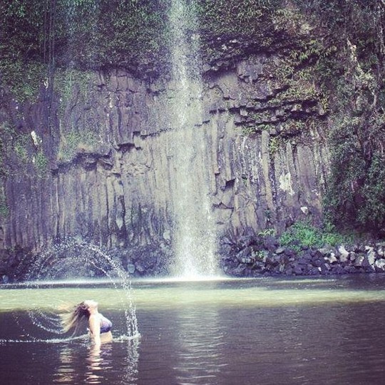 @lindseymcalister got the mermaid hair flick spot on in this photo at Millaa Millaa Falls