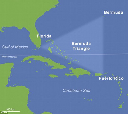 Bí ẩn Tam giác quỷ Bermuda từng làm đau đầu các nhà khoa học. Ảnh: Daily Mail